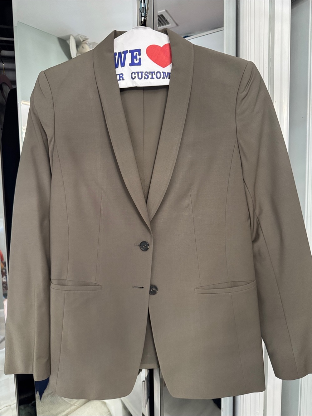 Ann Taylor Taupe Shawl Collar Blazer